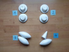2 x Styroporformen, AUSWAHL aus Sets Hut ODER Set Zapfen und Kegel,  Basteln....