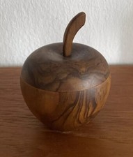 Mid Century Teak Apfel - Holzdose Skandinavisches Design H ca. 9 cm 