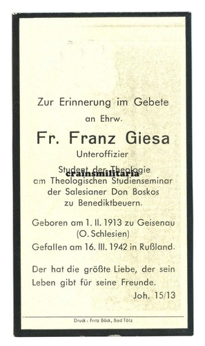 Orig sterbebild priester - sterbebild,