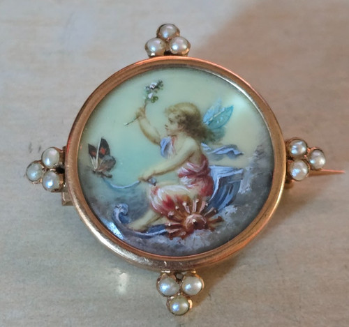 Alte brosche 18k gold - 18k,