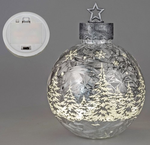 Xxl deko kugel frosty silber - xxl, deko-kugel
