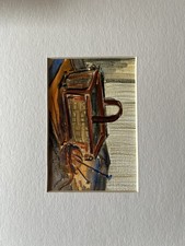 Aquarellgemälde Korb Strick