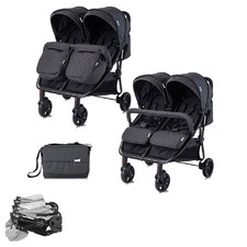 B-Ware Lorelli Zwillingskinderwagen Duo klappbar verstellbar schwarz uni