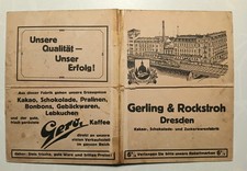 Schokoladenfabrik Gerling Rockstroh Dresden GERO Brettspiel Reklame um 1930
