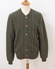 Isar Trachten Zopf Strickjacke Gr. 50 Herren Schurwolle K582