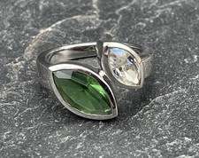 925 silber ring grüner - silber, und
