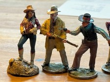 Zinnfiguren Cowboys ,  aus Sammlungsauflösung, unbespielt und nur in Vitrine