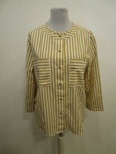 Sissy-Boy Hemd Bluse 3/4 arm gestreift beige Gr.L (B84-01)