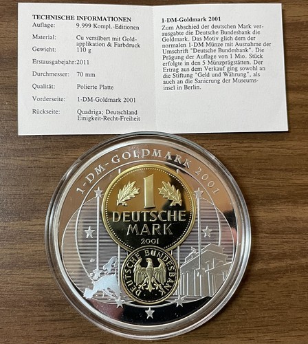 Münze gold versilbert