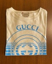 Original GUCCI Kids T-Shirt Beige mit Logo-Print Gr. 10 (140 cm)