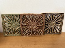 3 70er Jahre Vintage Bast Untersetzer Topfuntersetzer Pfannenuntersetzer