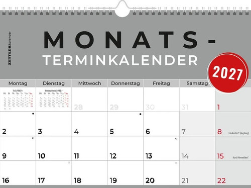 Monatsterminkalender 2027 - ,