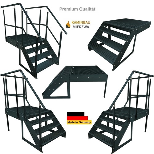 Stahltreppe anthrazit stufen - 4,