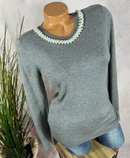 Butterweicher Strick PULLOVER Perlen GRÜN 36 38 40