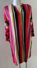 Long Bluse Tunika, pink schwarz, Kaffe, Damen Mädchen, Gr. 40 Mallorca Ibiza