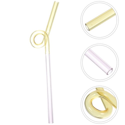 Glas strohhalm gewellt - ,
