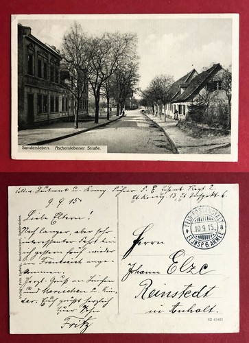 Sandersleben 1915 blick in - ak,