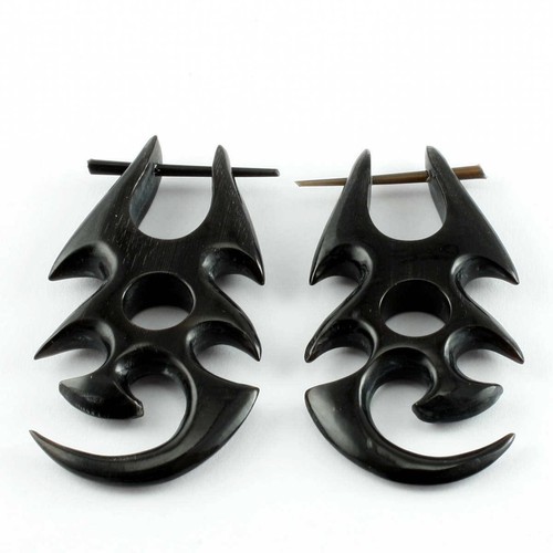 Ohrringe aus horn schwarz - ohrringe,