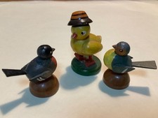 3 Vögel Holz Erzgebirge DDR