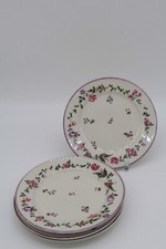 4er Set Eschenbach Bavaria Elfenbein Porzellan Kuchenteller Blumenmuster lila