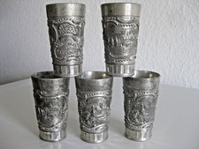 Konvolut Andenken Zinn Schnaps Becher Ansicht Marienburg Westpreußen alt um 1900