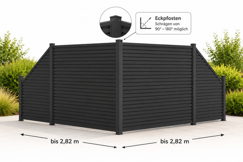 Wpc sichtschutzzaun anthrazit - wpc,