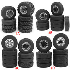 CNC Vorderrad felgen Hub & Reifen Komplett-Kit für 1:14 Tamiya Truck 6 × 6