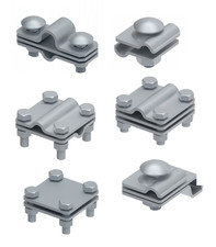 Kreuzverbinder Stahl verzinkt für Erdungsband Runddraht 8-10mm Blitzschutz