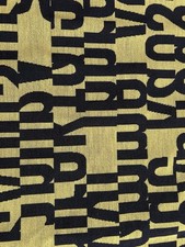 Kvadrat Bezugsstoff Letters 2521 - 0440 schwarz/gelb NP über 700€