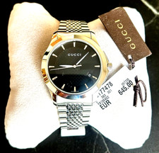 GUCCI , - Damen Armbanduhr, ungetragen, Silber/schwarz, mit Etikett. -NP: 645,00