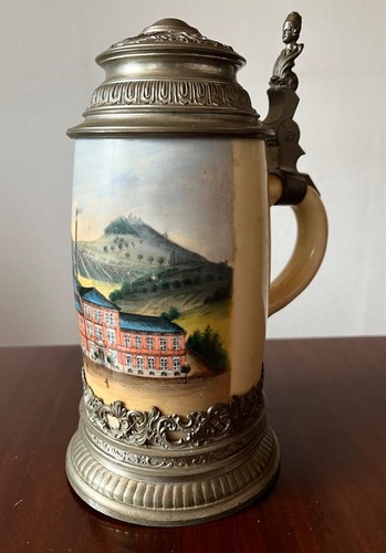 Antiker porzellan bierkrug - porzellan, mit