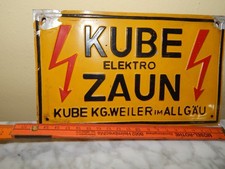 Blechschild Kube Elektrozaun Original Vintage