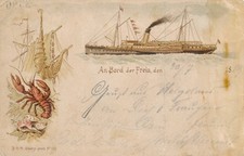 Vorläufer Litho Helgoland Heligoland, Seebäderdampfer Freia,... - 10265594