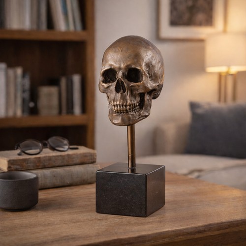 Bronze skulptur totenkopf auf - totenkopf,