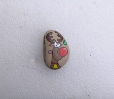 handbemalter Stein/Naturstein  " Rentierkopf Merry Christmas " painted Rock