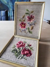 Vintage 2 Gobelin Stickerei