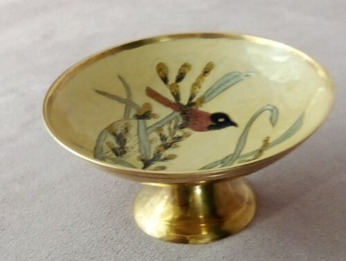 Messing schale mit emaille - schale,