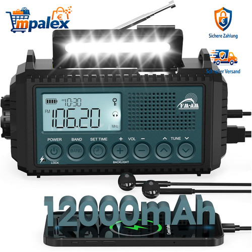 Kurbelradio mit solarpanel - kurbelradio,