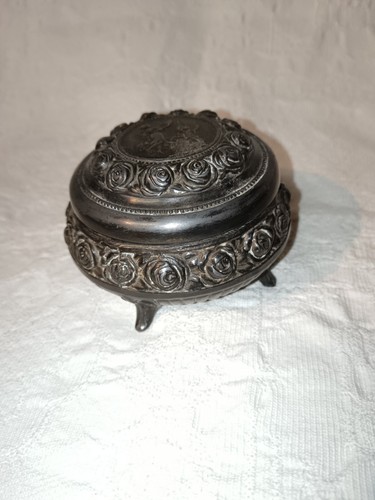 Vintage zinn schmuckdose - vintage,