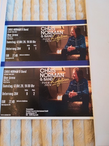 Chris norman band 2 tickets - band,