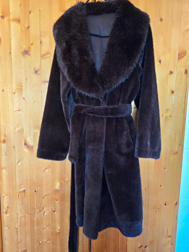 Damen pelzmantel braun lang - damen,