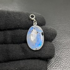 Mondstein Turmalin Cabochon Anhänger mit Ringschlaufe Nr. 4775 Reduziert