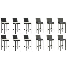 Barhocker Bistrohocker Tresenhocker Barstuhl Hocker mit Kissen 6 Stk.Poly Rattan