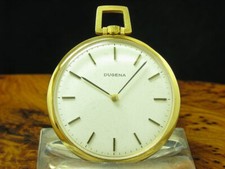 Dugena Gold Mantel Open Face Taschenuhr / Anhängeuhr / Kaliber Cupillard 233-60