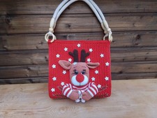 Häkeltasche Handarbeit, Umhängetasche, Wintertasche, Weihnachtstasche