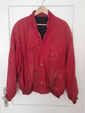Rote Vintage Wildlederjacke, Seldom, Gr.52