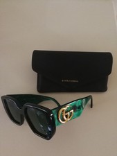 gucci Sonnenbrille Damen, Grün, grüne Gläser, mit roten original Etui