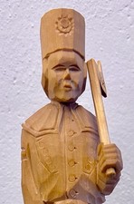 Bergmann Erzgebirge Handgeschnitzt Naturbelassen 23cm Figur Bergmann