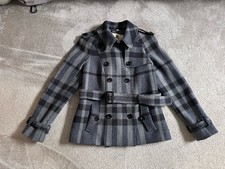 Burberry Jacke Cabanjacke Wolle Grau Nocacheck Gr.  14 (40/42) w. Neu