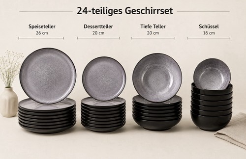Steingut geschirr set ibiza - steingut,